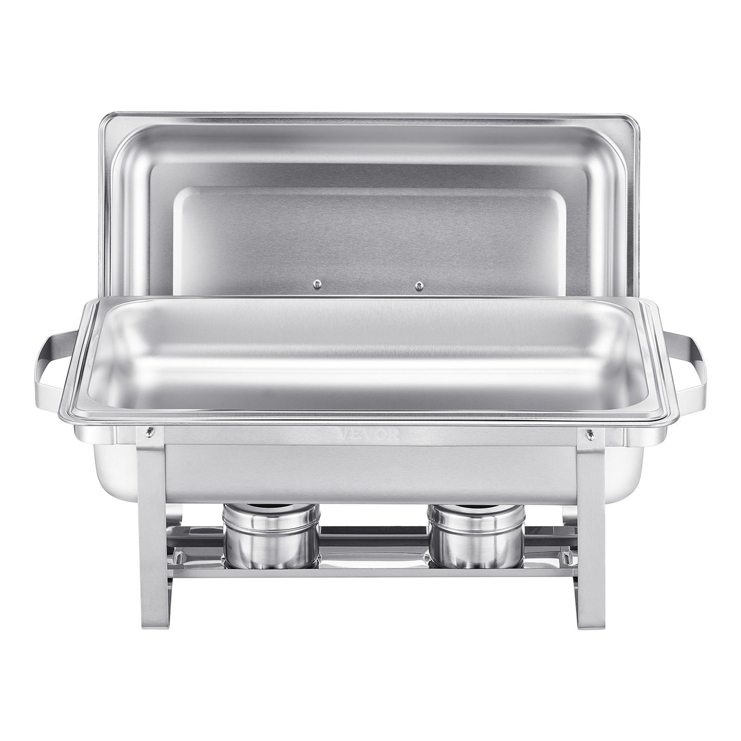8 Qt 2-pack rectangle chafing dish buffet set full size pan stainless steel