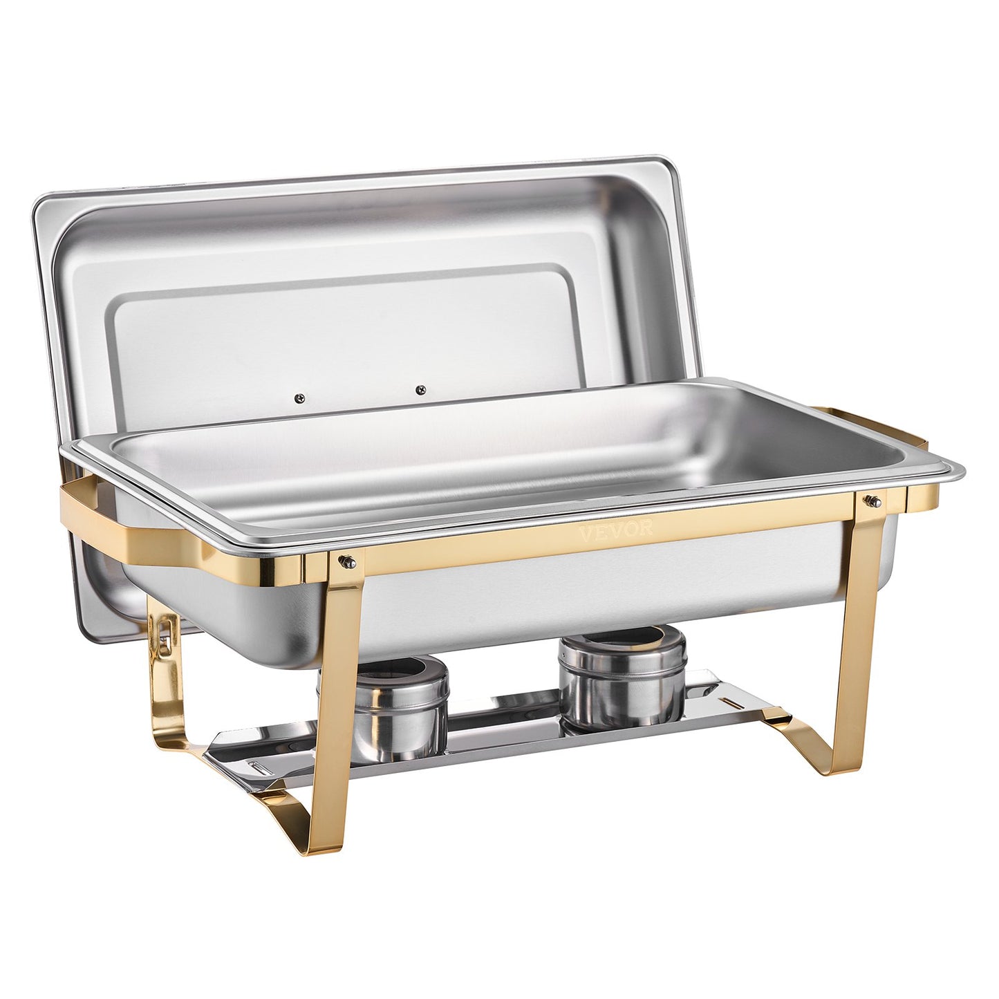 8 Qt 4-Pack Rectangle Chafing Dish Buffet Set in Full and Half Size