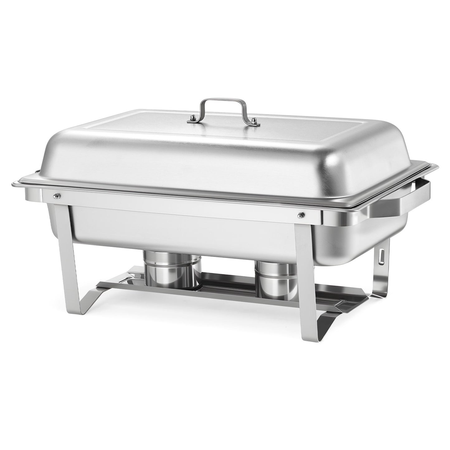 Rectangle Chafing Dish, 9 Qt 4 Pack Stainless Steel Chafing Dish, Food Warmer Chafer Complete Set with Hollow Handle, 2 Food Tongs, Lid, Fuel Holder, Chafer Dishes for Banquet Party Wedding
