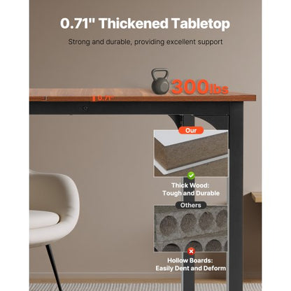 71 inch rectangular wooden dining table, kitchen table for 6-8 people (table only) | EU