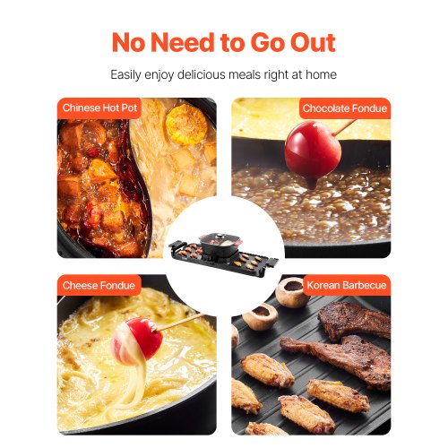 Hot Pot mit Grill 2300 W 2-in-1 elektrischer rauchfreier Grill mit abnehmbarer Kochplatte | EU
