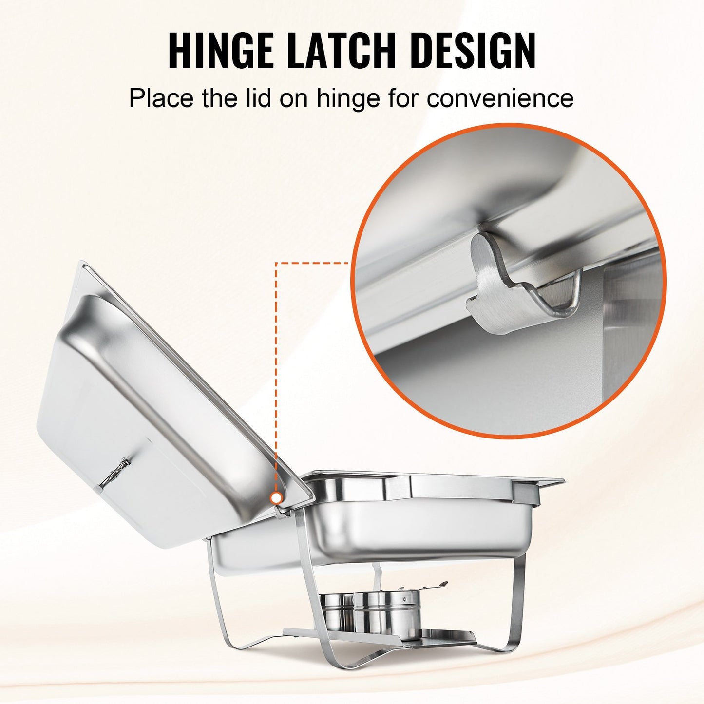 Chafing Dish Buffet Set, 8 Qt 2 Pack, Stainless Chafer with 2 Full & 4 Half Size Pans, Rectangle Catering Warmer Server with Lid Water Pan Folding Stand Fuel Tray Holder Clip, at Least 8 People