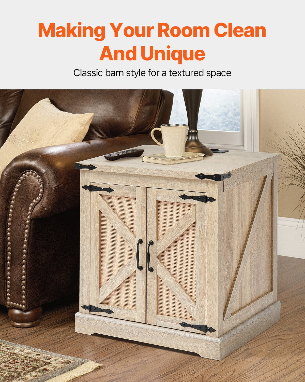 Rattan-Couchtisch, rechteckig, Rattan-Couchtisch mit 2 Ebenen für das Wohnzimmer