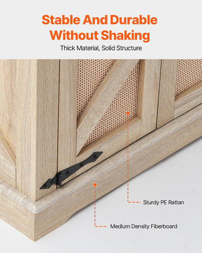 Rattan-Couchtisch, rechteckig, Rattan-Couchtisch mit 2 Ebenen für das Wohnzimmer