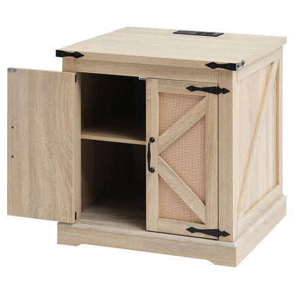 Rattan-Couchtisch, rechteckig, Rattan-Couchtisch mit 2 Ebenen für das Wohnzimmer