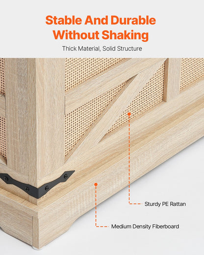 Rattan-Couchtisch, rechteckig, Rattan-Couchtisch mit 2 Ebenen für das Wohnzimmer