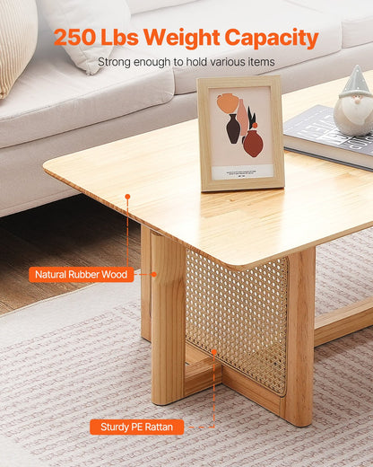 Rotting Soffbord Rektangel Rotting Soffbord 1-vånings för vardagsrum