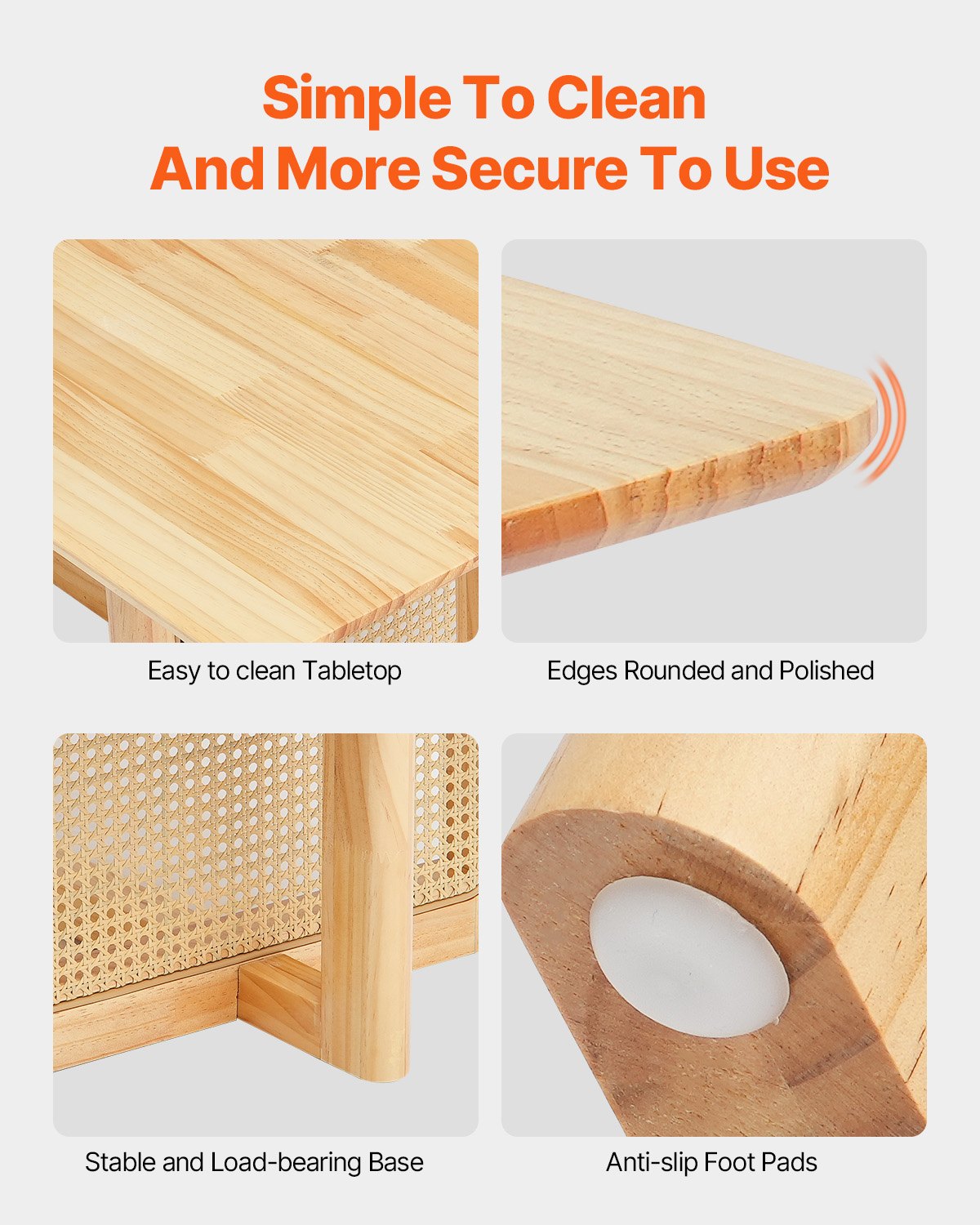 Rotting Soffbord Rektangel Rotting Soffbord 1-vånings för vardagsrum