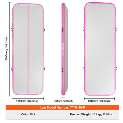 10FT Air Track Aufblasbare Training Tumbling Gymnastik Gym Matte mit Pumpe