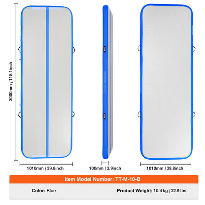 10FT Air Track Aufblasbare Training Tumbling Gymnastik Gym Matte mit Pumpe