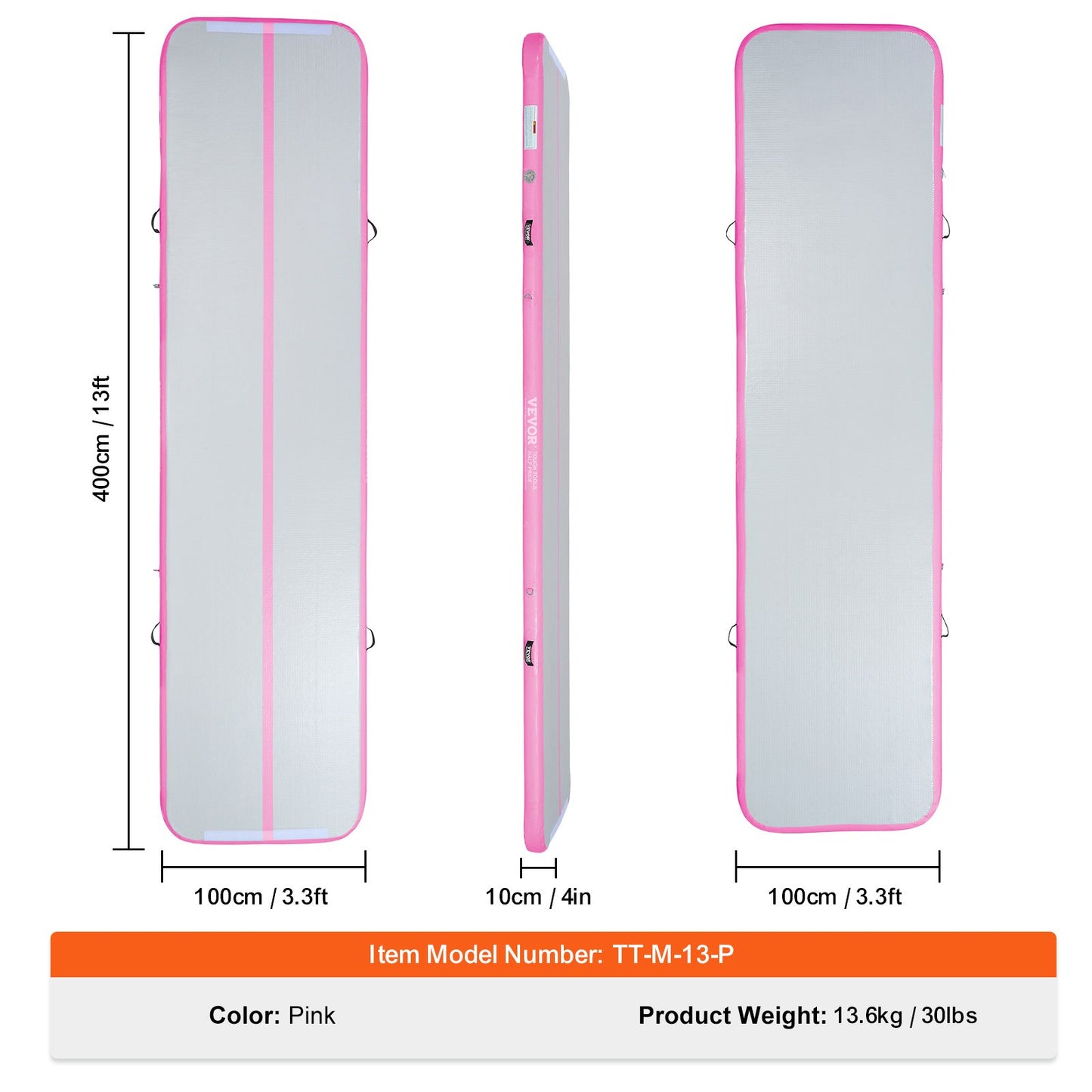 13FT Air Track Uppblåsbar träning Tumbling Gymnastik Gymmatta med pump