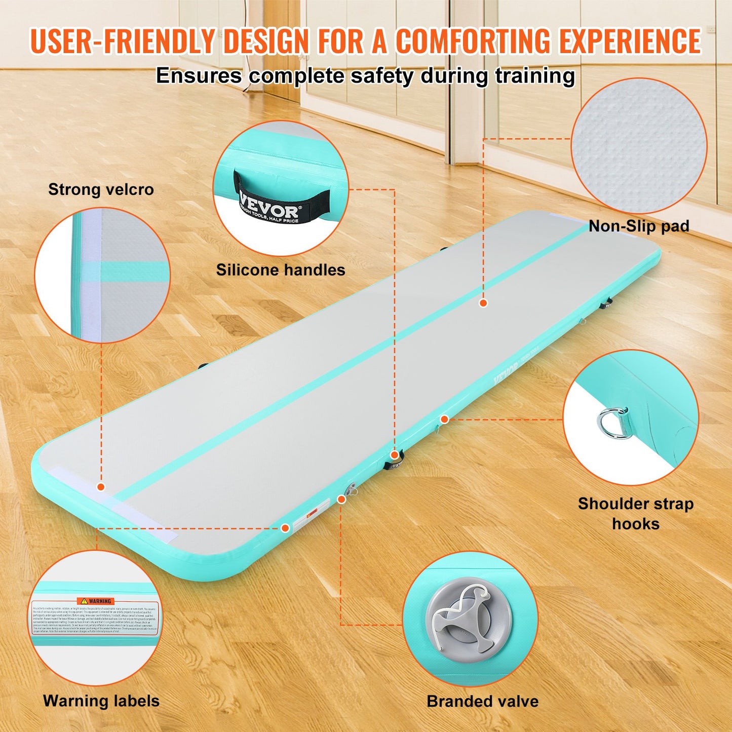 13FT Air Track Aufblasbare Training Tumbling Gymnastik Gym Matte mit Pumpe