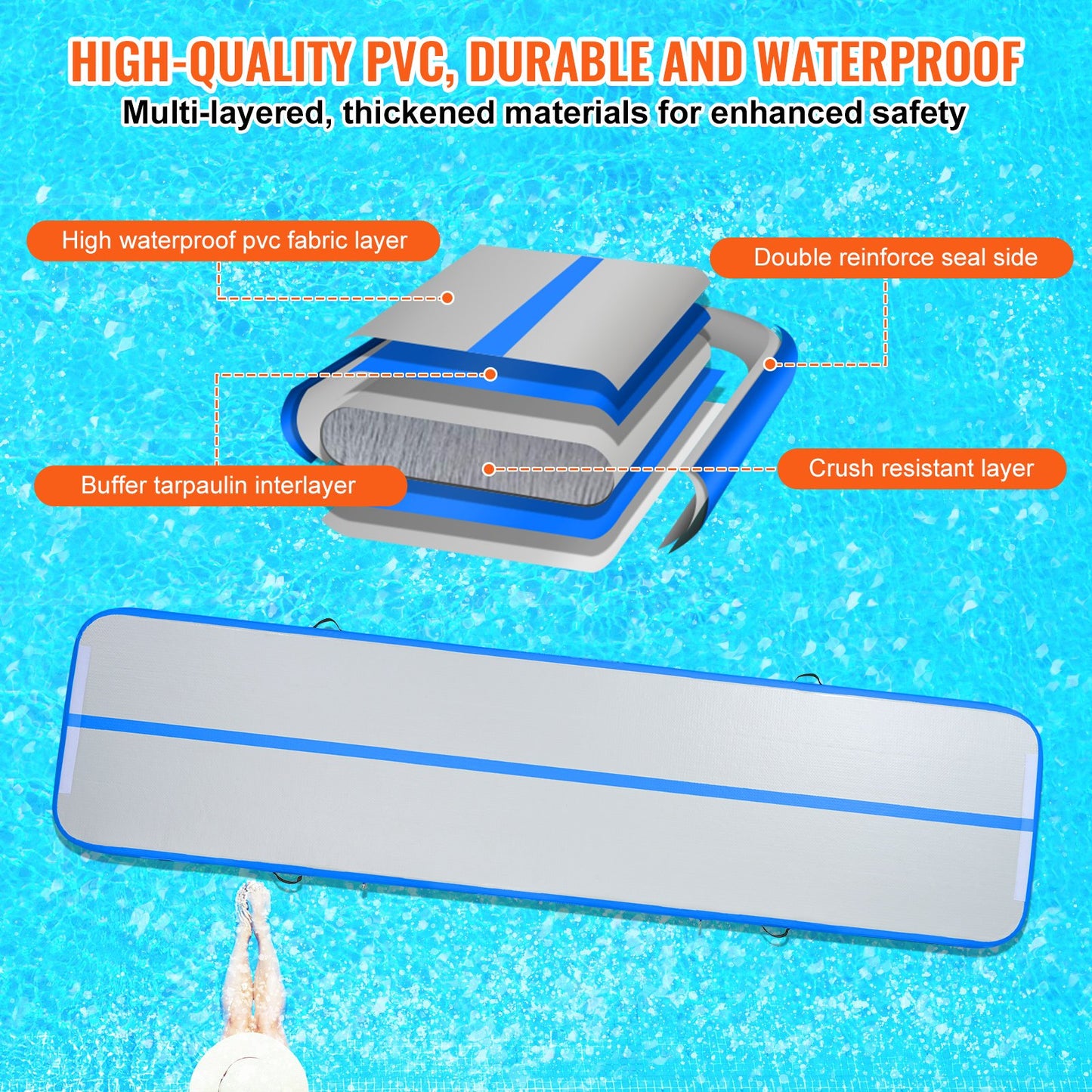 13FT Air Track Uppblåsbar träning Tumbling Gymnastik Gymmatta med pump