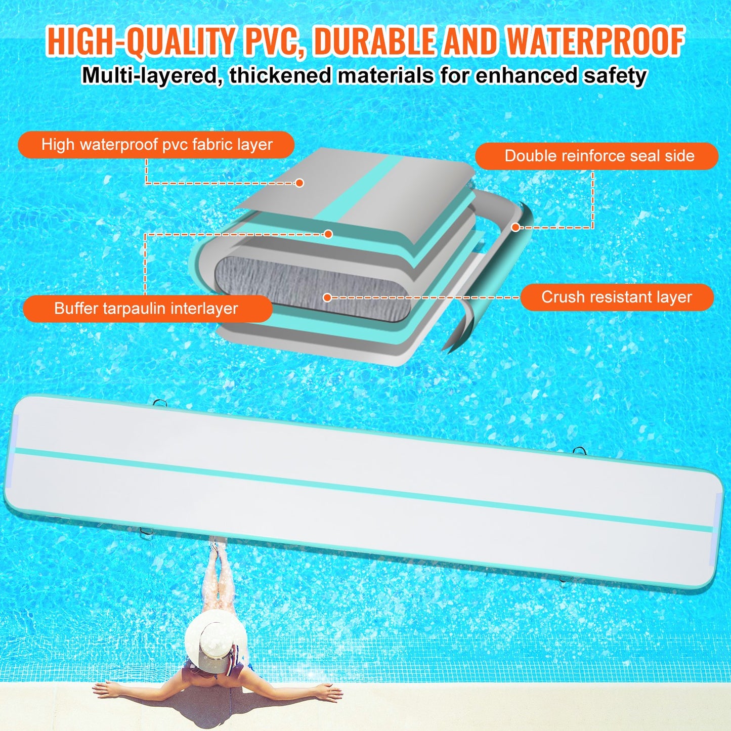 20FT Air Track Aufblasbare Training Tumbling Gymnastik Gym Matte mit Pumpe