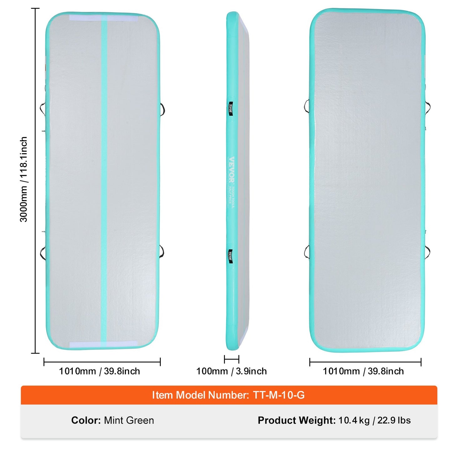 10FT Air Track Aufblasbare Training Tumbling Gymnastik Gym Matte mit Pumpe