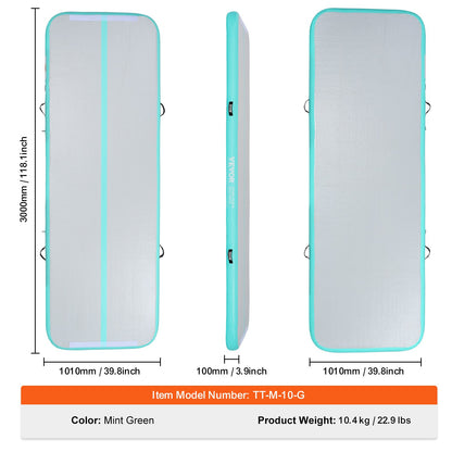 10FT Air Track Aufblasbare Training Tumbling Gymnastik Gym Matte mit Pumpe