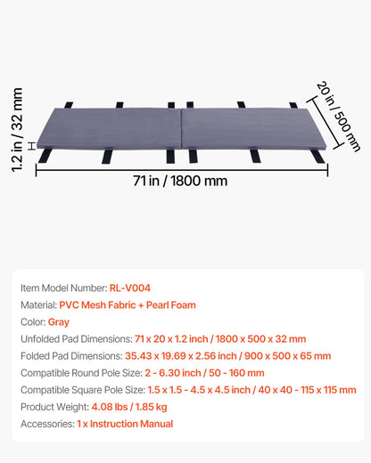 180 cm Basketball-Polsterpolster Strapazierfähige Polsterung 5-16 rund 11,5x11,5 quadratische Stange