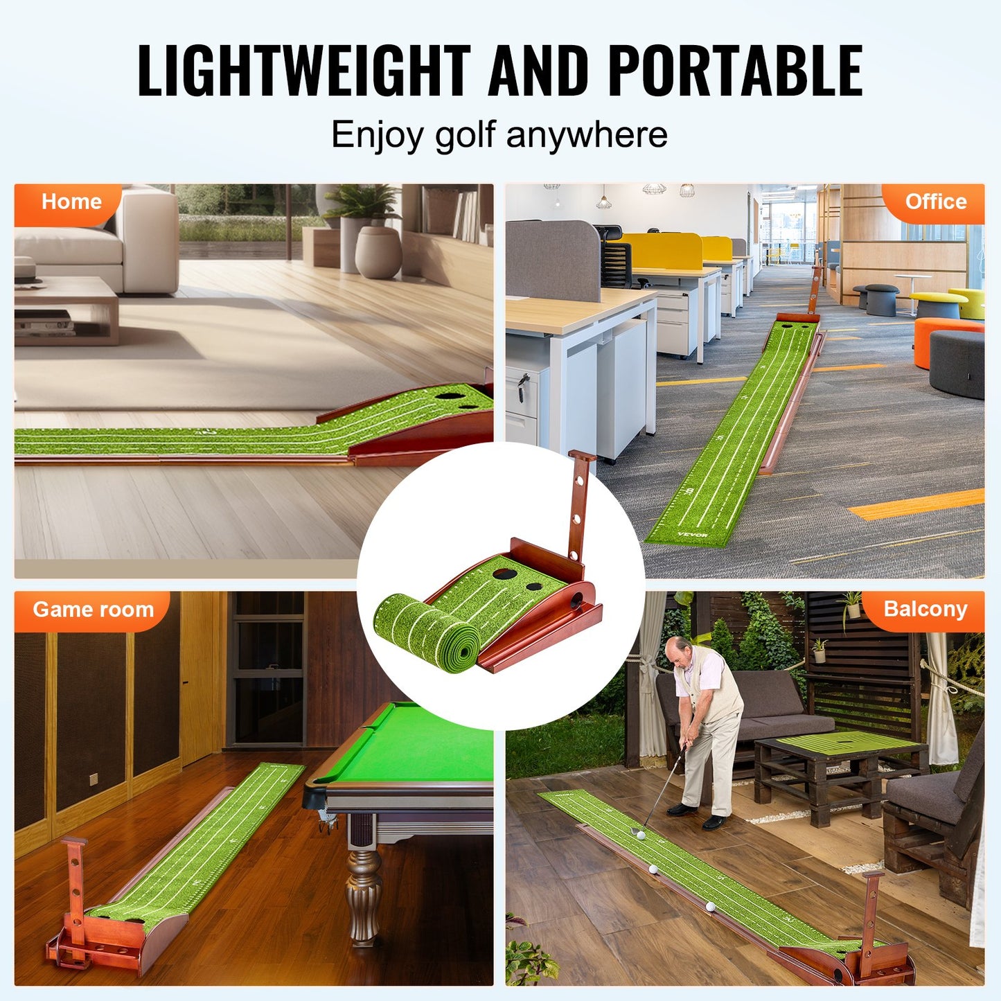 2-Loch-Golf-Putting-Matte Indoor-Golf-Putting-Green Golf-Trainingshilfe