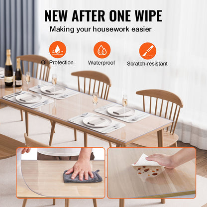 PVC-Tischdecke 24x96 Zoll durchsichtige Schreibtischdecke aus Kunststoff 1,5 mm dick