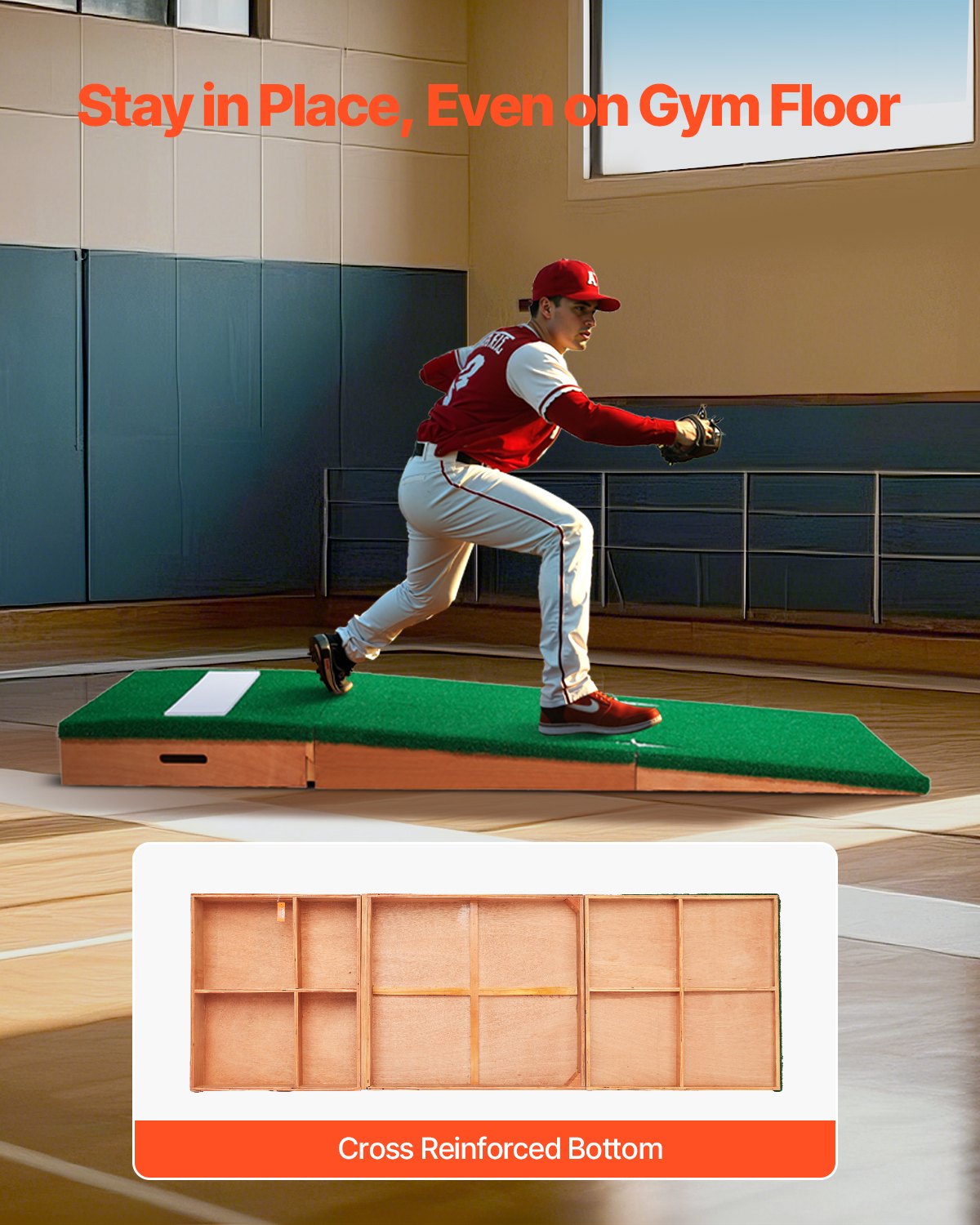 Pitching Mound, Portable Baseball Pitcher's Mound, 85 in Indoor Outdoor Pitching Practice and Training Equipment, Softball Pitching Aids with Antifade Turf, Pitching Rubber, Adjustable Base