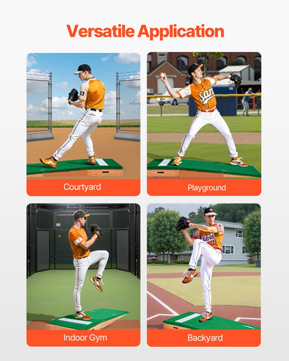 Pitching Mound, Portable Baseball Pitcher's Mound, 85 in Indoor Outdoor Pitching Practice and Training Equipment, Softball Pitching Aids with Antifade Turf, Pitching Rubber, Adjustable Base