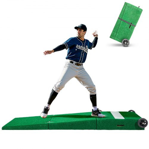 Pitching Mound, Portable Baseball Pitcher's Mound, 90 in IIndoor Outdoor Pitching Practice and Training Equipment, Softball Pitching Aids with Antifade Turf, Pitching Rubber, Carry Handles