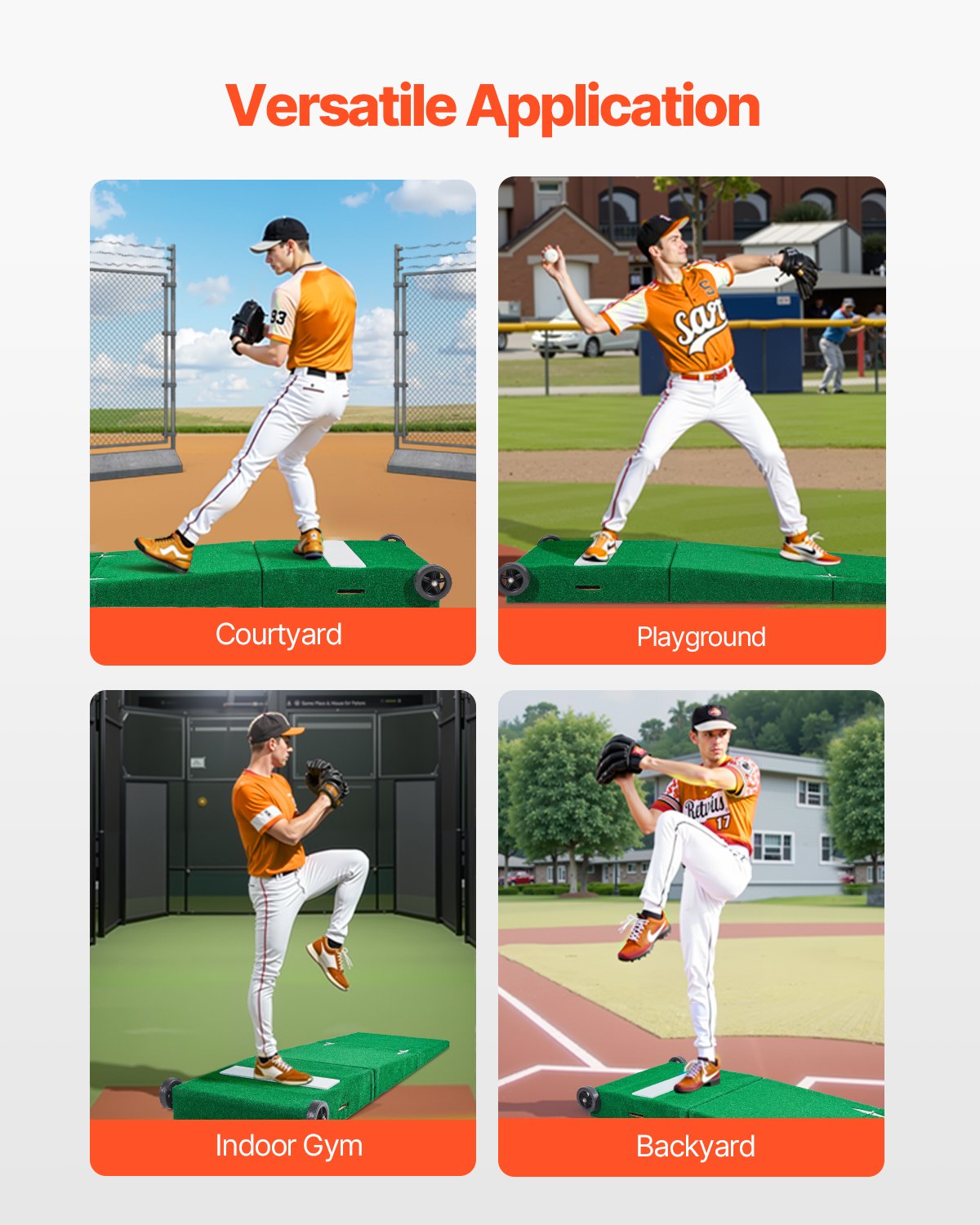 Pitching Mound, Portable Baseball Pitcher's Mound, 90 in IIndoor Outdoor Pitching Practice and Training Equipment, Softball Pitching Aids with Antifade Turf, Pitching Rubber, Carry Handles