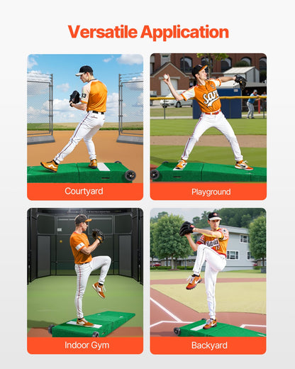Pitching Mound, Portable Baseball Pitcher's Mound, 90 in IIndoor Outdoor Pitching Practice and Training Equipment, Softball Pitching Aids with Antifade Turf, Pitching Rubber, Carry Handles