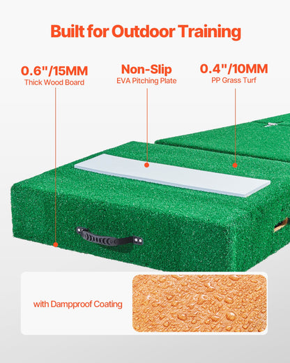 Pitching Mound, Portable Baseball Pitcher's Mound, 77 in IIndoor Outdoor Pitching Practice and Training Equipment, Softball Pitching Aids with Antifade Turf, Pitching Rubber, Carry Handles