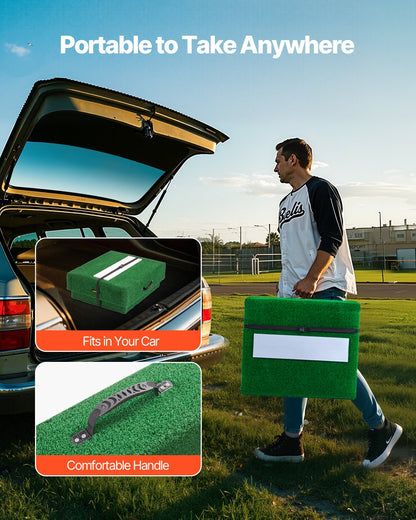 Pitching Mound, Portable Baseball Pitcher's Mound, 77 in IIndoor Outdoor Pitching Practice and Training Equipment, Softball Pitching Aids with Antifade Turf, Pitching Rubber, Carry Handles
