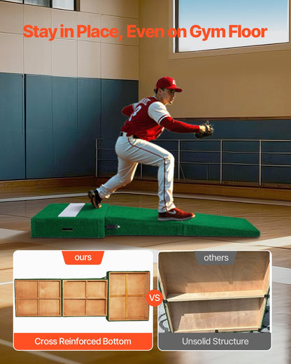 Pitching Mound, Portable Baseball Pitcher's Mound, 77 in IIndoor Outdoor Pitching Practice and Training Equipment, Softball Pitching Aids with Antifade Turf, Pitching Rubber, Carry Handles