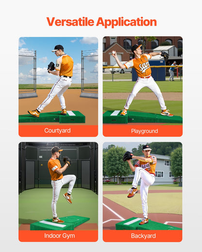 Pitching Mound, Portable Baseball Pitcher's Mound, 77 in IIndoor Outdoor Pitching Practice and Training Equipment, Softball Pitching Aids with Antifade Turf, Pitching Rubber, Carry Handles