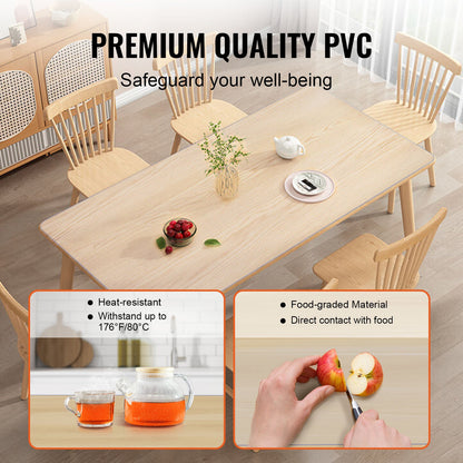 Clear Table Protector, 36" x 72" Table Cover, 1.5mm Thick PVC Plastic Cloth, Waterproof Desk Protector for Desk, Coffee Table, Dining Table