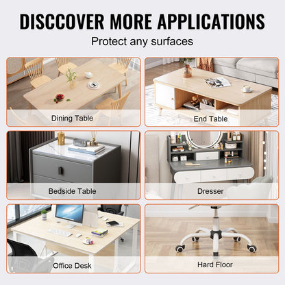 Clear Table Protector, 36" x 72" Table Cover, 1.5mm Thick PVC Plastic Cloth, Waterproof Desk Protector for Desk, Coffee Table, Dining Table