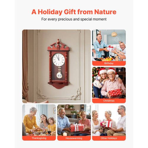 Grandfather Clock Vintage Pendulum Wall Clock 23.2 Inch with Quartz Movement