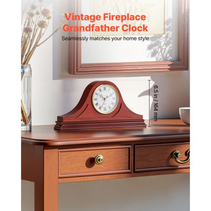 Grandfather Clock Silent Vintage Mantel Clock 15 cm with Quartz Movement