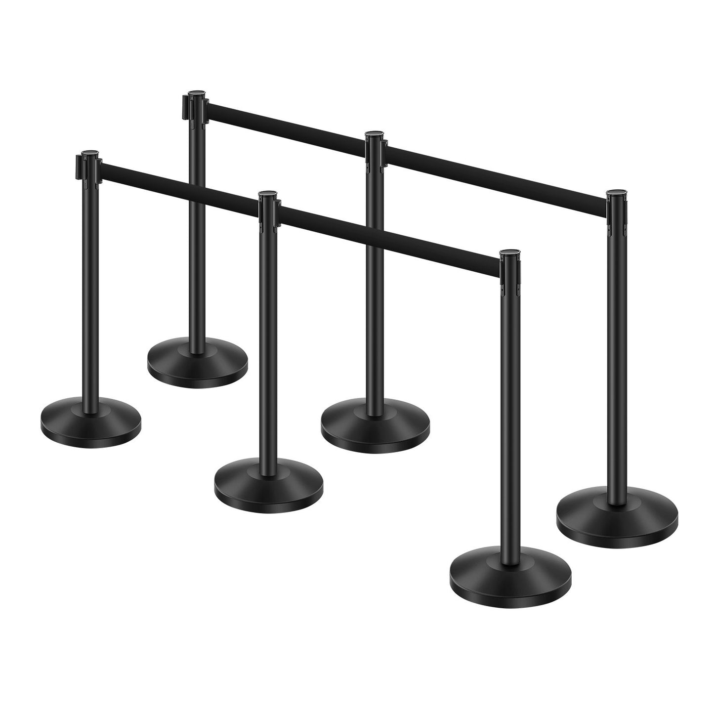 6 support posts with 4 retractable belts and hollow base for sand injection