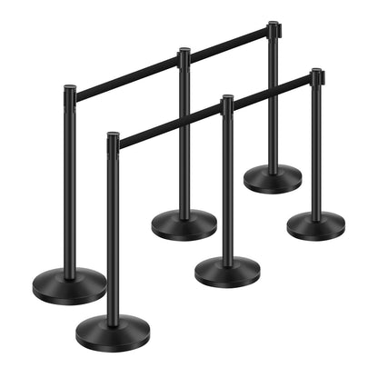 6 support posts with 4 retractable belts and hollow base for sand injection