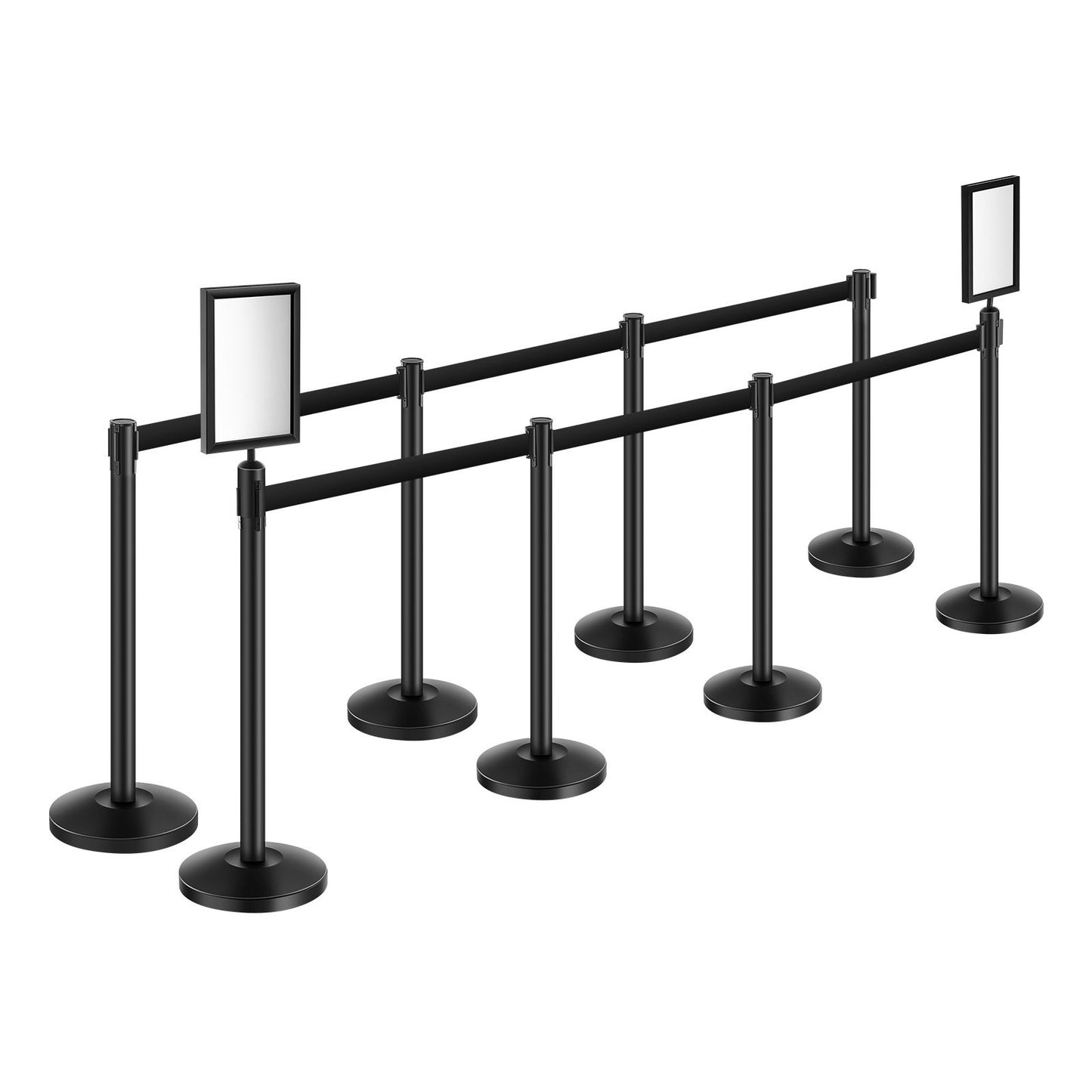 8 posts with 4 retractable belts and 2 sign holders hollow base