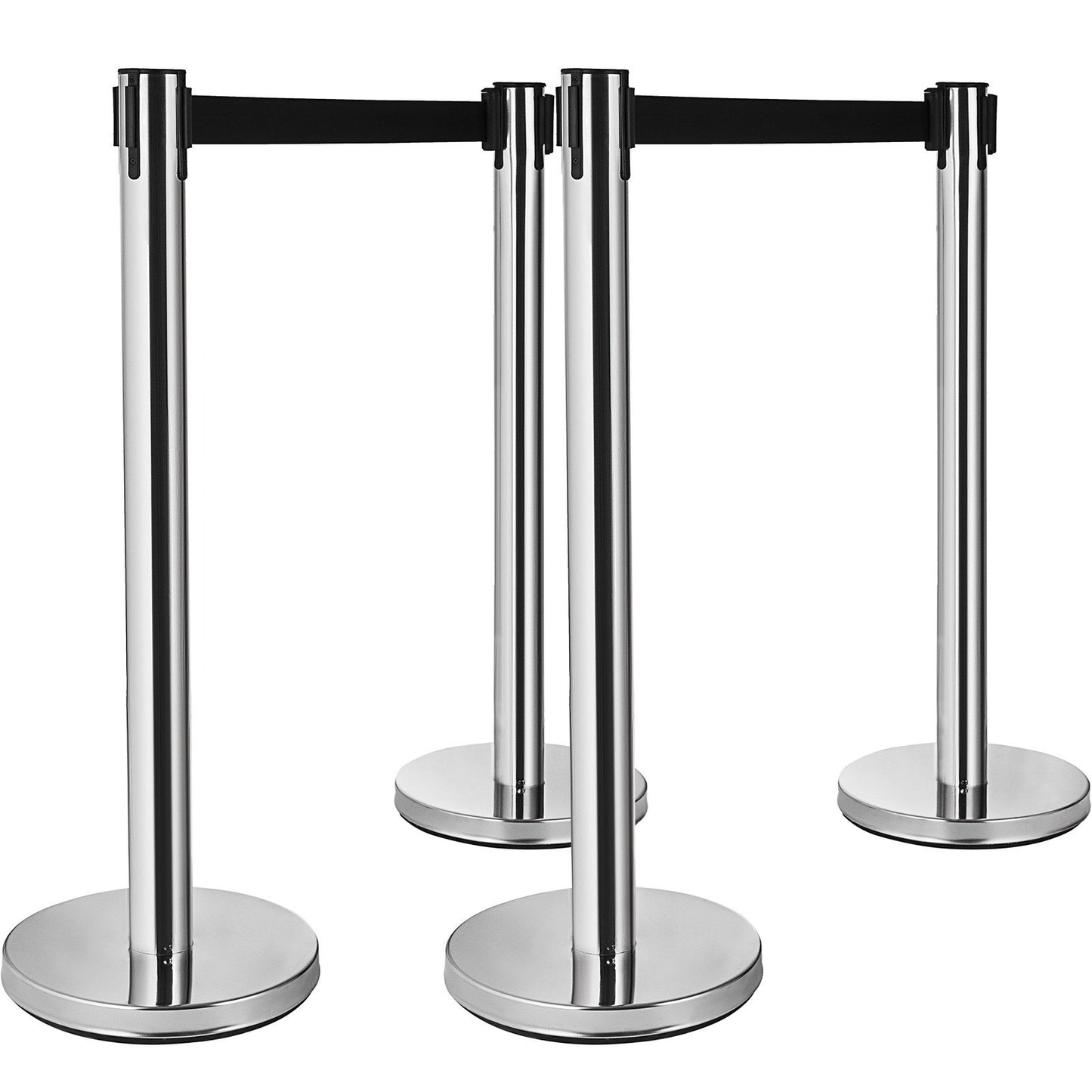 Crowd Control Stanchions Barriärer 6-pack med 3PCS infällbara bälten