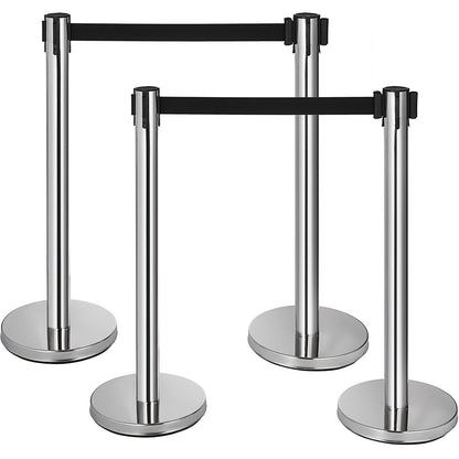 Crowd Control Stanchions Barriärer 6-pack med 3PCS infällbara bälten