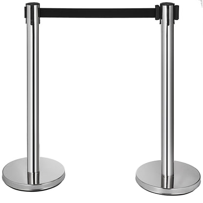 Crowd Control Stanchions Barriärer 6-pack med 3PCS infällbara bälten