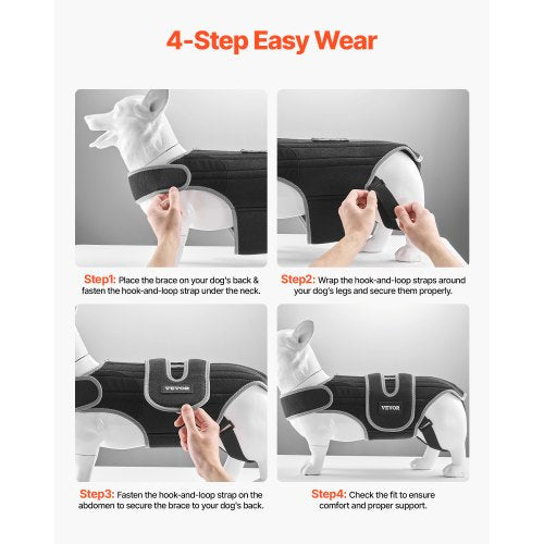 Back Support for Dogs Adjustable Back Support Harness for Dogs for Pain Relief in IVDD | EU