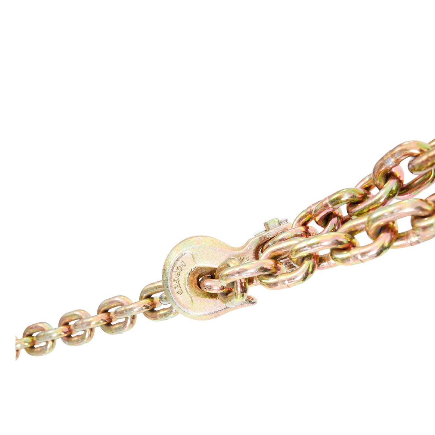 Transportbinderkette, 7100 lbs Arbeitslastgrenze, 3/8'' x 20' G80 Schleppkette verankert mit Greifhaken, DOT-zertifiziert, verzinkter Manganstahl für Dockfabrik-Baustellen