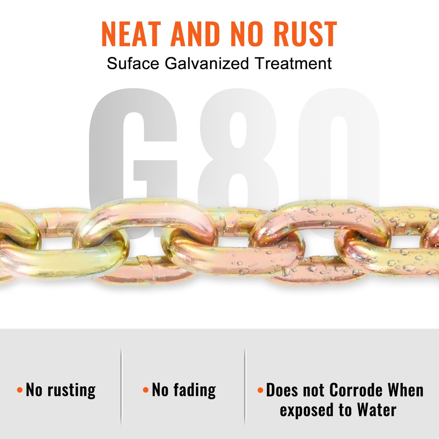 Transport Binder Chain, 7100 lbs Working Load Limit, 3/8'' x 20' G80 Tow Chain Tie Down with Grab Hooks, DOT Certified, Galvanized Coating Manganese Steel for Dock Factory Construction Site