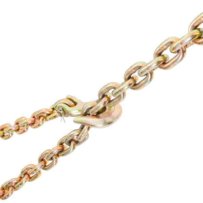 Transportbinderkette, 7100 lbs Arbeitslastgrenze, 3/8''x20' G80 Zurrgurt verankert mit Greifhaken, DOT-zertifiziert, verzinkter Manganstahl für Dockfabrik-Baustellen, 2 Stk.