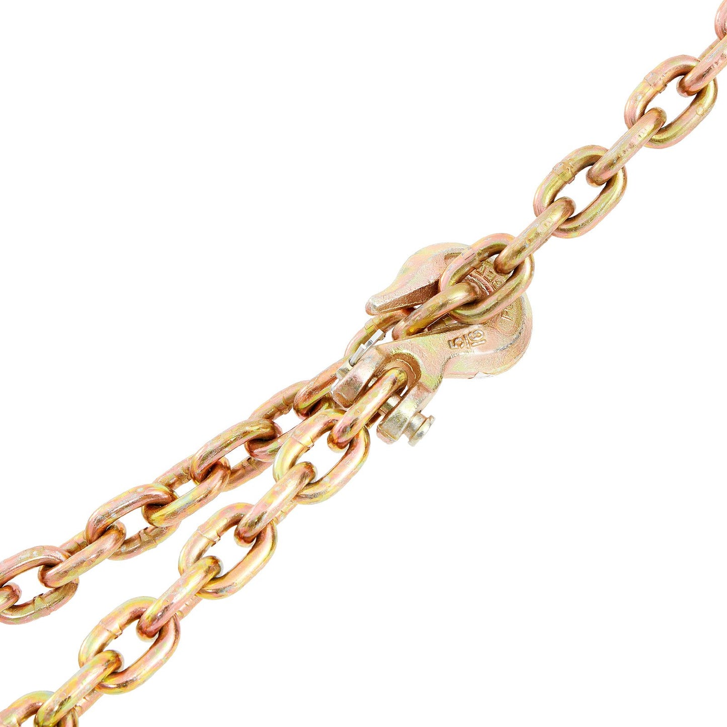 Transportbinderkette, 4900 lbs Arbeitslastgrenze, 5/16'' x 20' G80 Schleppkette verankert mit Greifhaken, DOT-zertifiziert, verzinkter Manganstahl für Dockfabrik-Baustelle