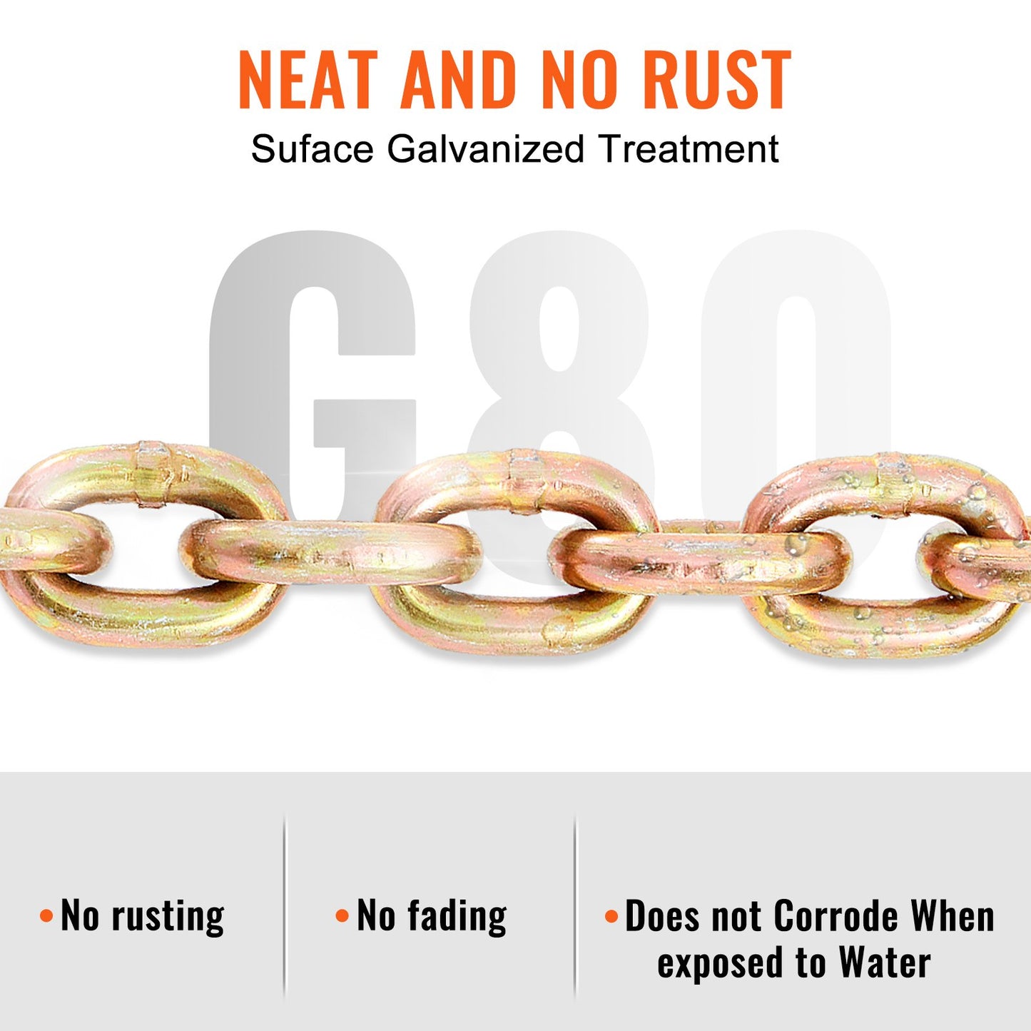 Transport Binder Chain, 4900 lbs Working Load Limit, 5/16'' x 20' G80 Tow Chain Tie Down with Grab Hooks, DOT Certified, Galvanized Coating Manganese Steel for Dock Factory Construction Site