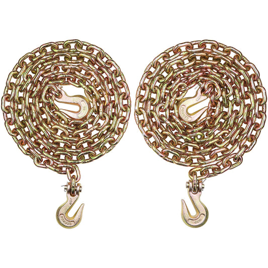 Binder Chain G80 Tie Down Dragkedja med krokar 3/8"x10,3' 2 Pack 7100 lbs