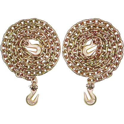 Binder Chain G80 Tie Down Dragkedja med krokar 3/8"x10,3' 2 Pack 7100 lbs